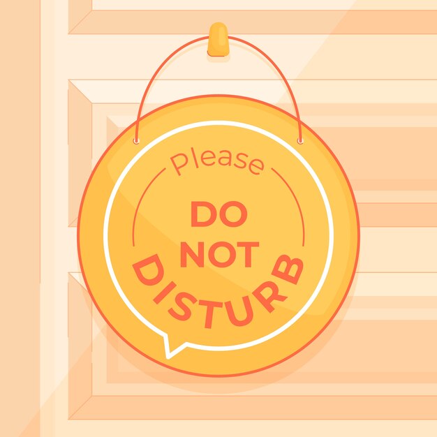 Hand drawn  do not disturb label illustration