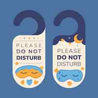 Free vector hand drawn do not disturb label illustration