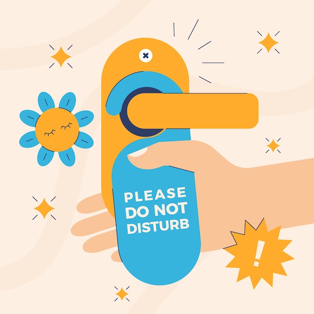 Free vector hand drawn do not disturb label illustration