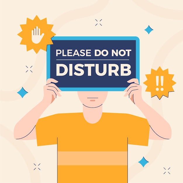 Hand drawn do not disturb label illustration