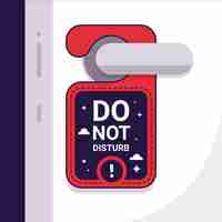 Free vector hand drawn do not disturb label illustration