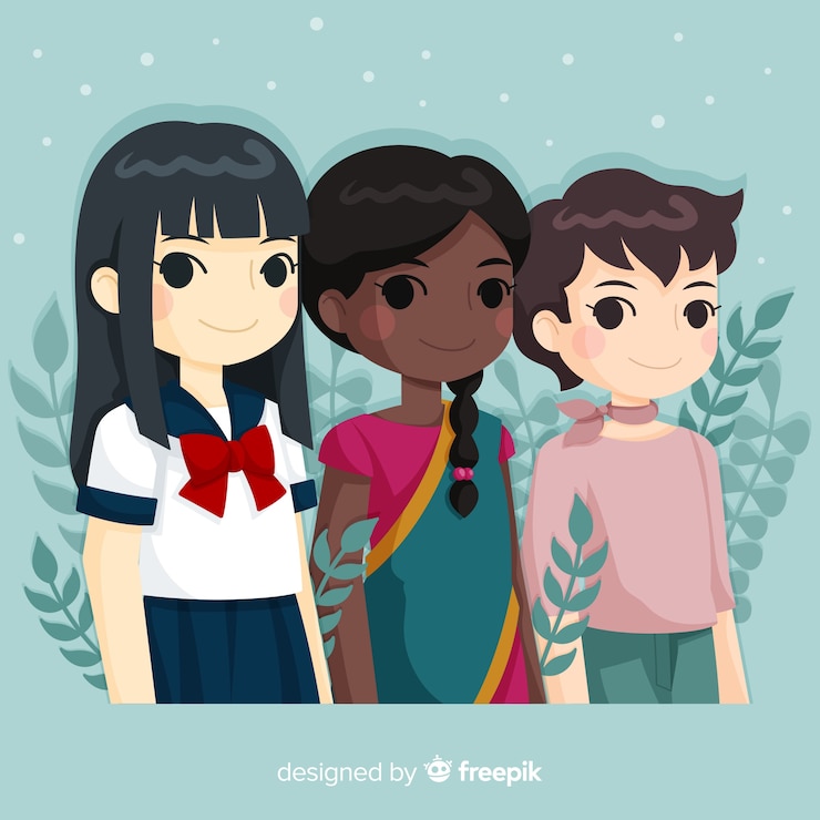無料Vector 手描きの多様性概念の背景