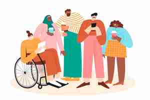 Free vector hand drawn diversity illustration