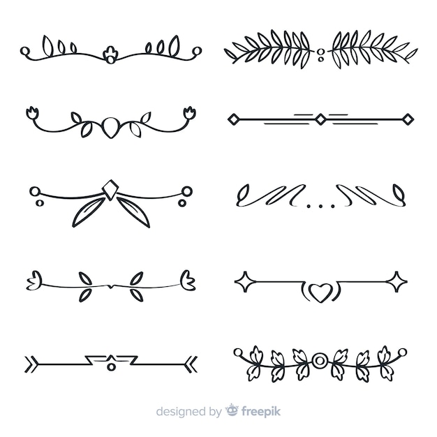 Hand drawn divider collection