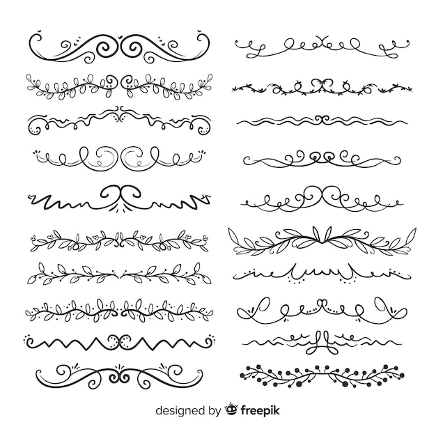 Hand drawn divider collection