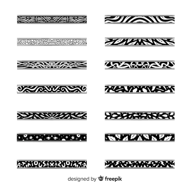 Tribal Tattoo Set Design Element. Tribals Style Border Design Ornament  Shape, Black Illustration, Creative Element. Royalty Free SVG, Cliparts,  Vectors, and Stock Illustration. Image 80834292.