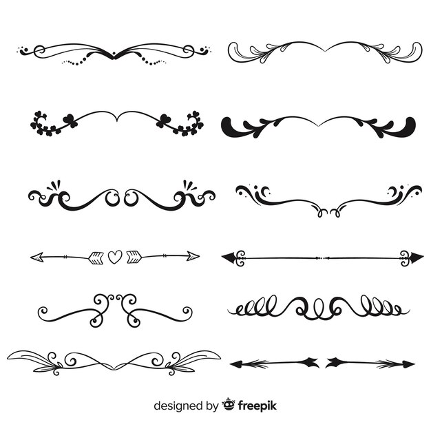 Hand drawn divider collection