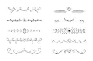 Free vector hand drawn dividers and frames for document decoration