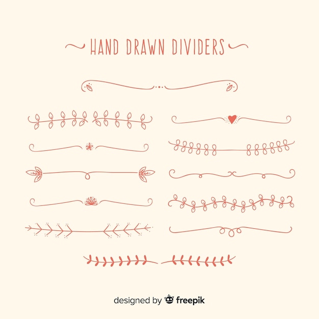 Free vector hand drawn dividers ornaments