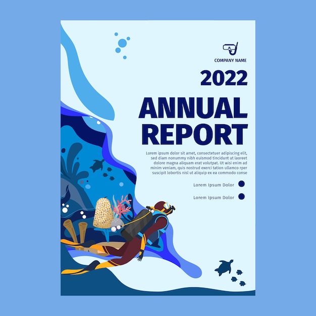 Free vector hand drawn diving annual report design