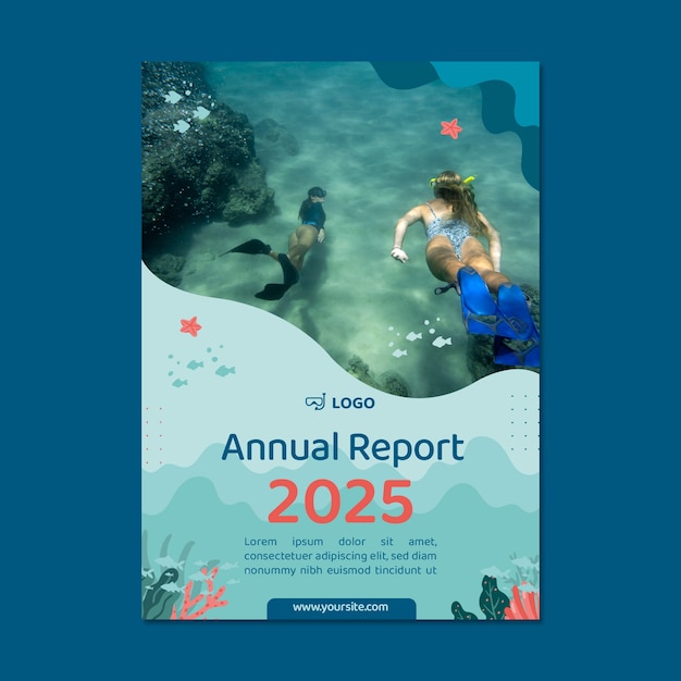 Hand drawn diving annual report