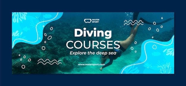 Hand drawn diving  template design