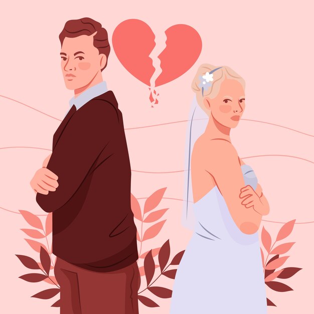 Hand drawn divorce illustration