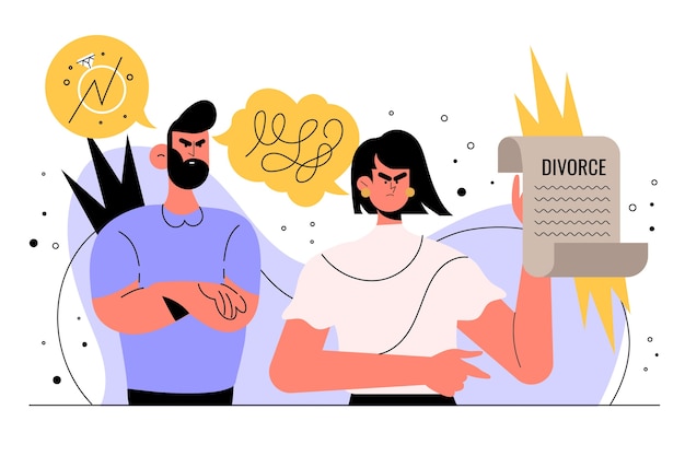 Free vector hand drawn divorce illustration