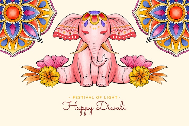 Free vector hand drawn diwali background