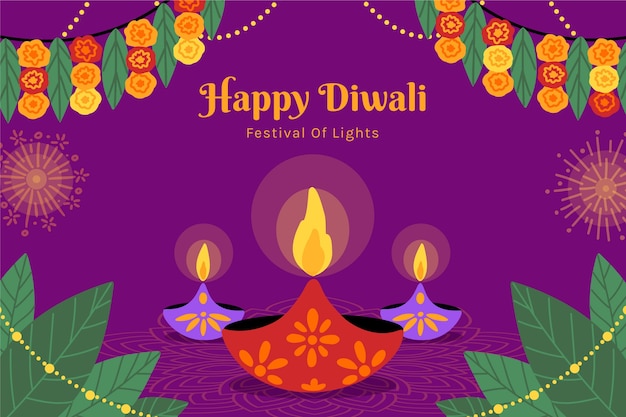 Free vector hand drawn diwali background