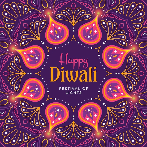 Hand drawn diwali concept