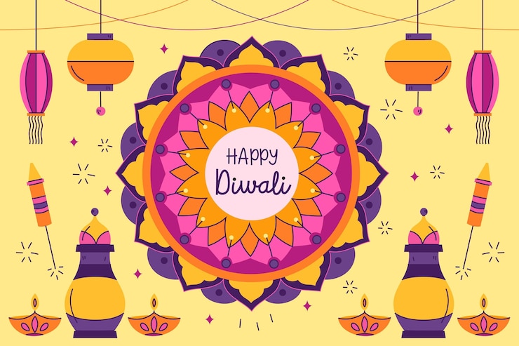 Free Vector hand drawn diwali concept