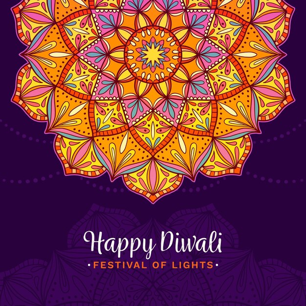 Vettore gratuito concetto di diwali disegnato a mano