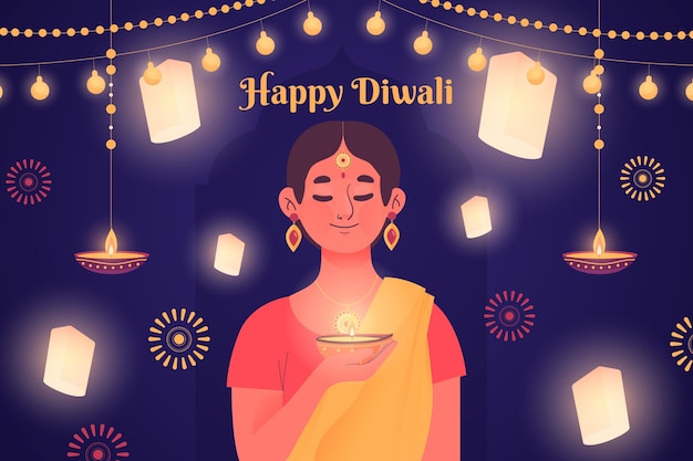 Free vector hand drawn diwali concept