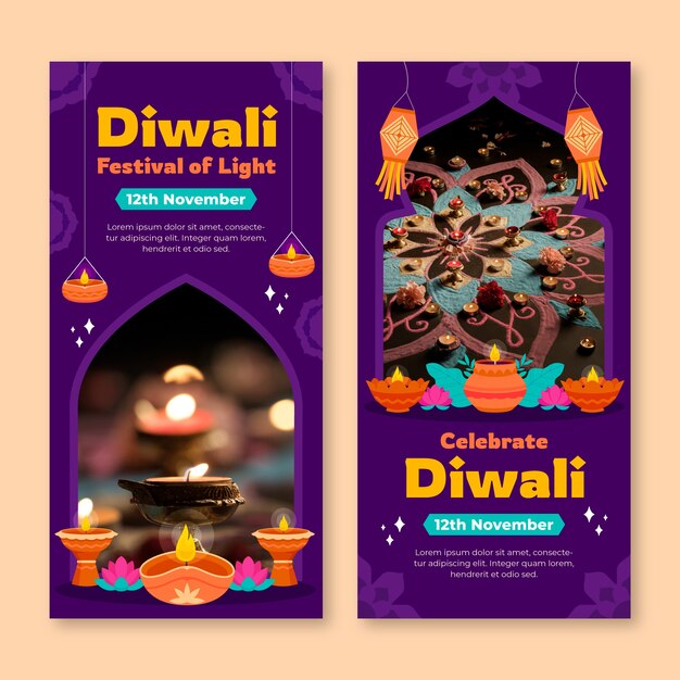 Hand drawn diwali template design