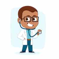 Free vector hand drawn doctor cartoon illustration