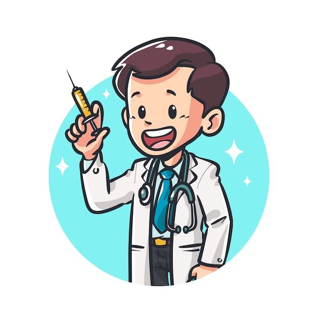 Free vector hand drawn doctor cartoon illustration