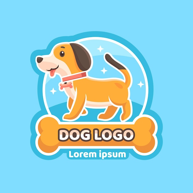 Vettore gratuito logo animale cane disegnato a mano