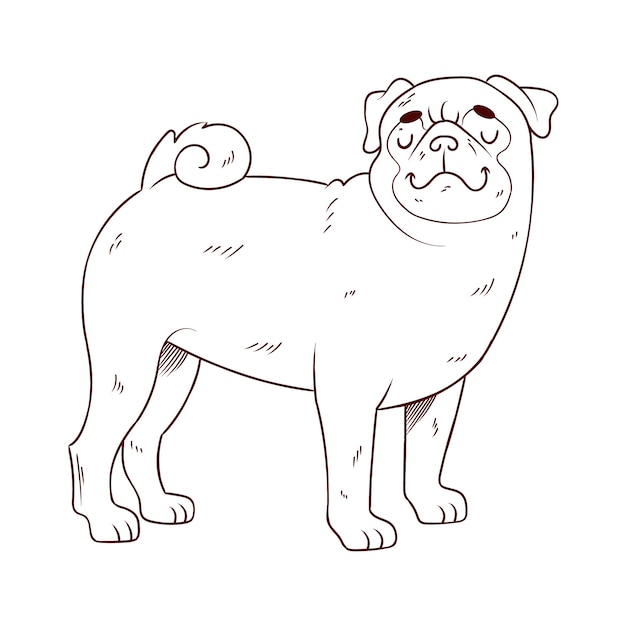 Free Vector hand drawn dog outline illustration