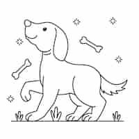 Free vector hand drawn dog outline illustration