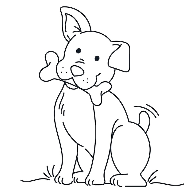 Hand drawn dog outline illustration