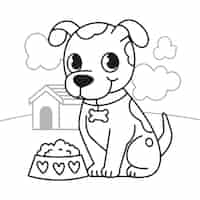 Free vector hand drawn dog outline illustration