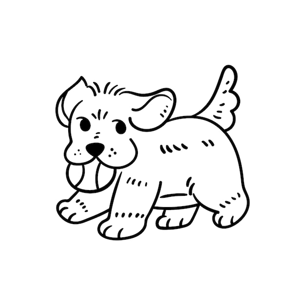 Нарисованная рукой иллюстрация контура собаки