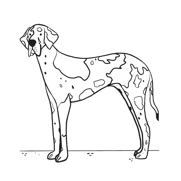 Vettore gratuito illustrazione del profilo del cane disegnato a mano