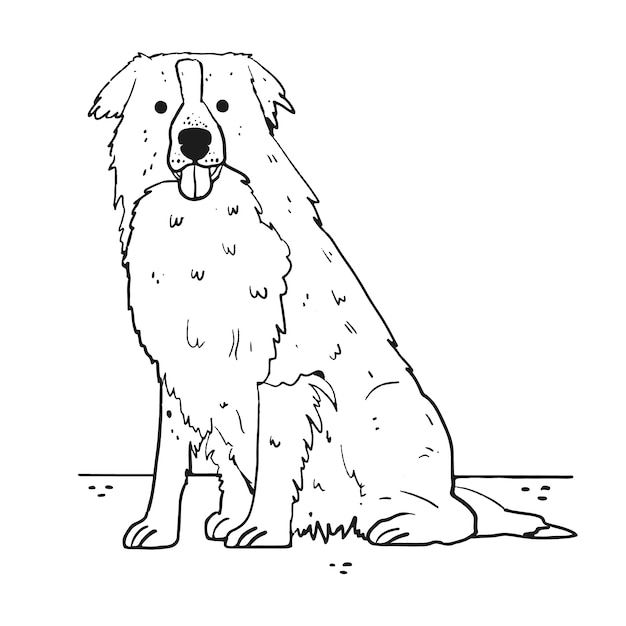 Hand drawn dog outline illustration