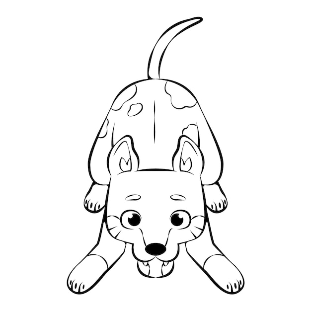 Hand drawn dog outline illustration