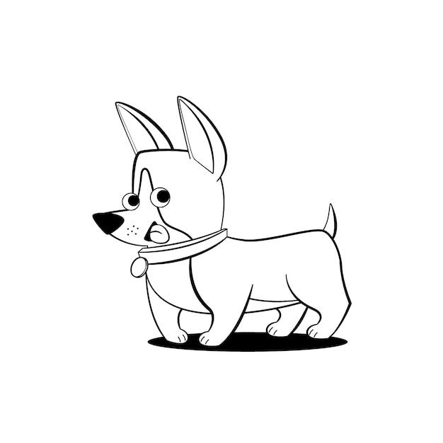 Free vector hand drawn dog outline illustration