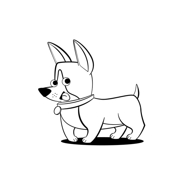 Hand drawn dog outline illustration