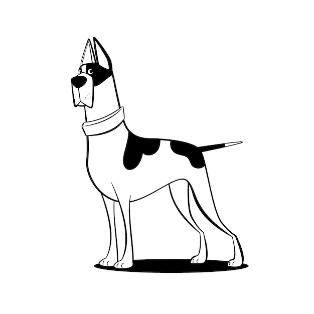 Hand drawn dog outline illustration