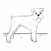 Free vector hand drawn dog, outline illustration