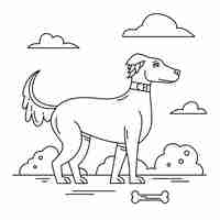 Free vector hand drawn dog outline illustration