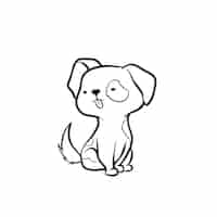 Free vector hand drawn dog outline illustration