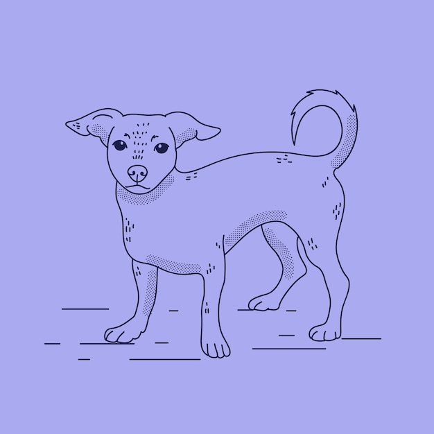 Vettore gratuito illustrazione del profilo del cane disegnato a mano