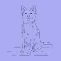 無料ベクター 手描き犬の概要図