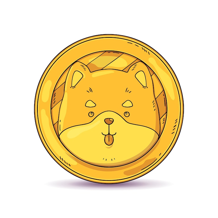 Free Vector hand drawn dogecoin illustration