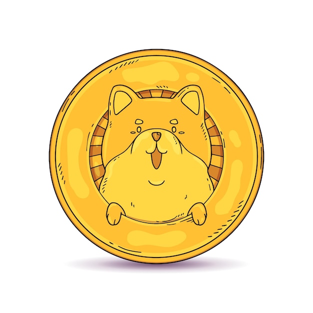 Hand drawn dogecoin illustration