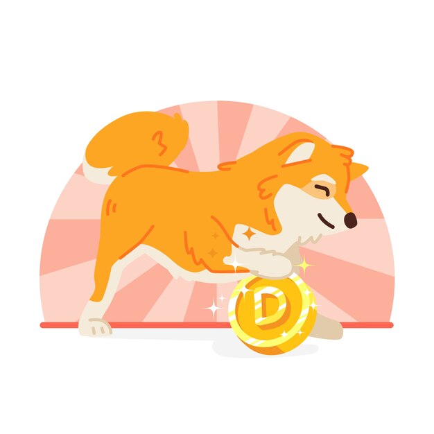 Hand drawn dogecoin illustration