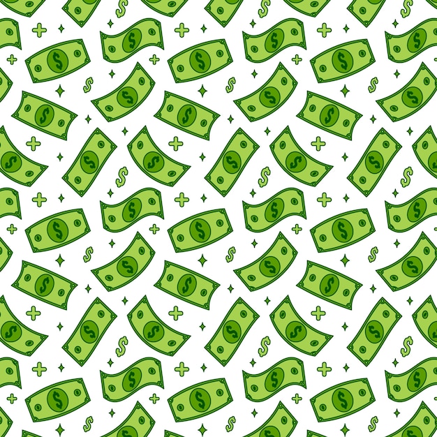 Free vector hand drawn dollar sign pattern background
