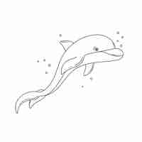 Free vector hand drawn dolphin outline illustration