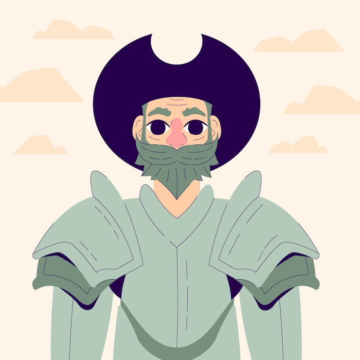 Free Vector hand drawn don quixote illustration